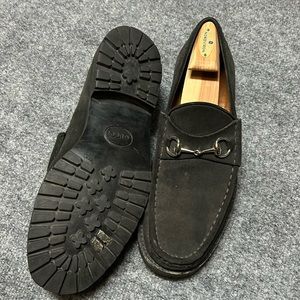 Gucci Shoes | Gucci Black Suede Horsebit Loafer Size 12D